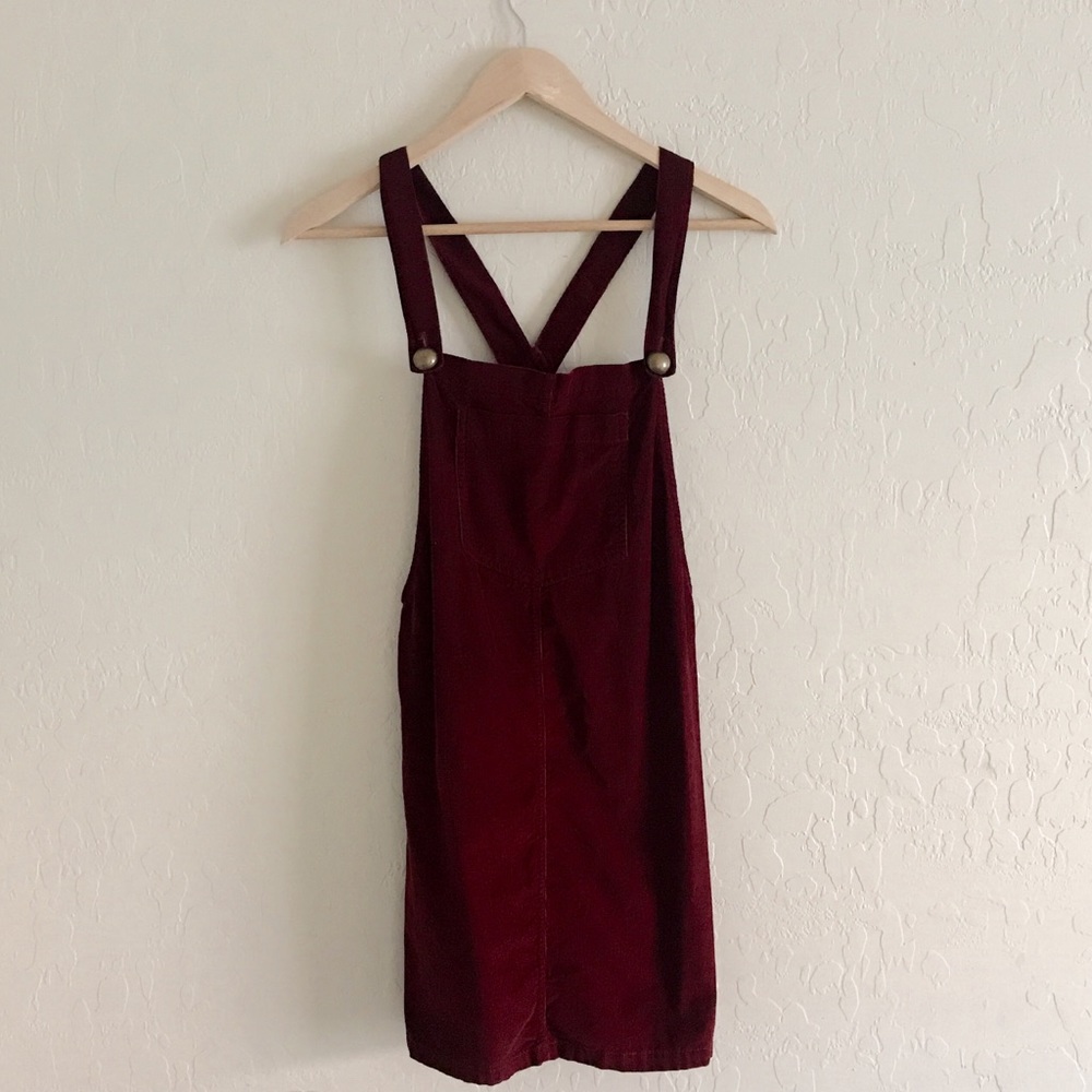 Burgundy Overall Suede Dress SZ XS